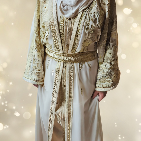 Luxurious Moroccan Handmade Embroidered Caftan - Picture 3 of 5